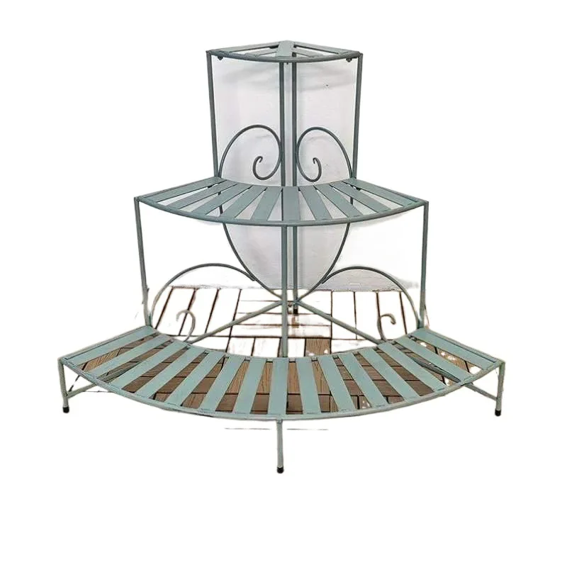 Triangular floor-to-ceiling balcony corner shelf Multi-layer shelf Corner outdoor flower stand