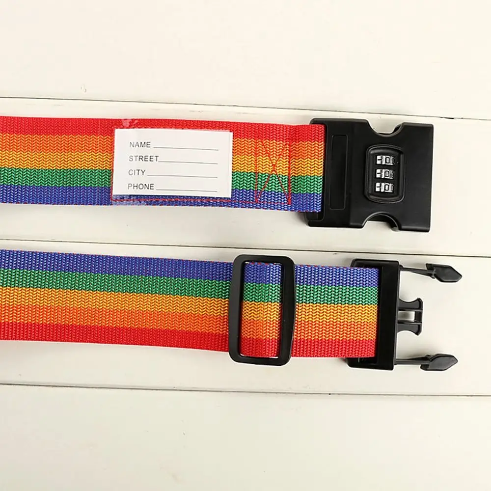 High Quality Travel Luggage Strap with TSA Combination Lock Name Card Adjustable Suitcase Packing Belt Abroad Binding Straps