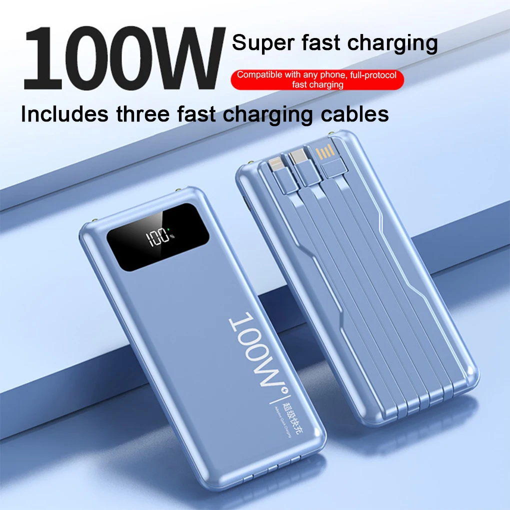

100 Вт сверхбыстрая зарядка Power Bank 10000 мАч Портативный внешний аккумулятор Powerbank для iPhone 15 14 13 Samsung Xiaomi Huawei