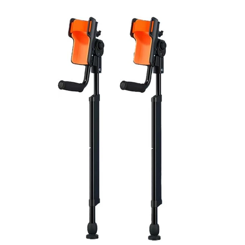 New Elbow Crutch, Adult Forearm Adjustable Height 100kg Load Aluminum Alloy Folding Mobility Stick, for Ankle Fracture Recovery