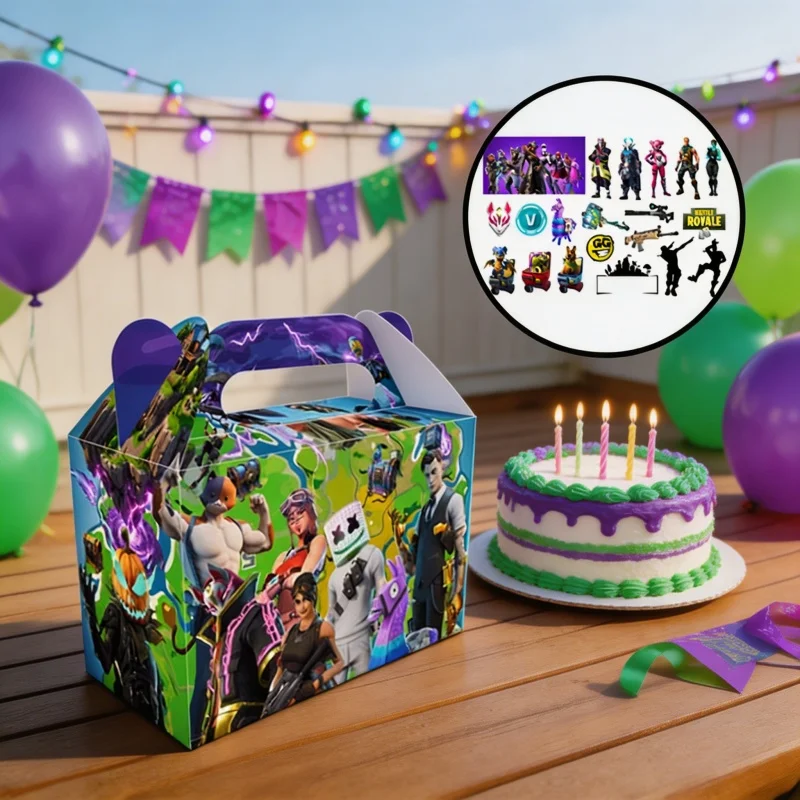 Fortnight Kombinations-Papierbox Bunte Themen-Partydekoration Geburtstags-Geschenkverpackung Andenken Festliche Dekorationsbox – Detail 4