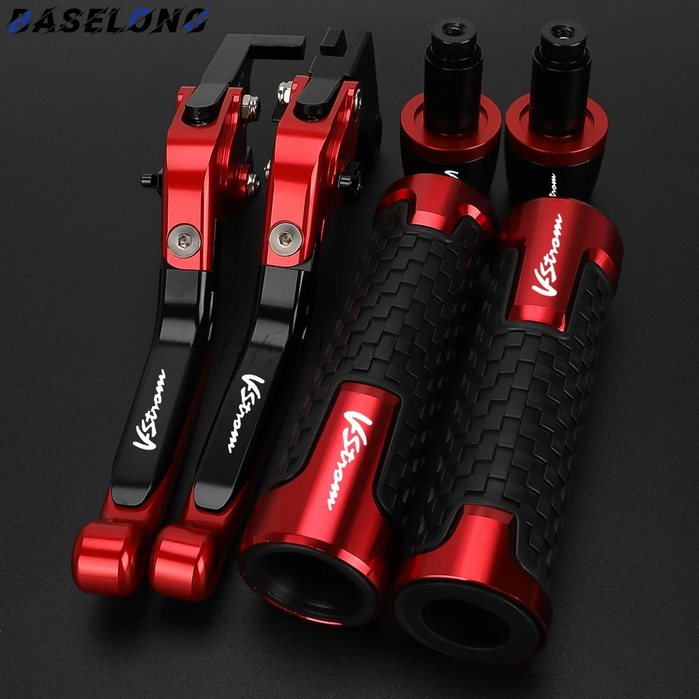 For Suzuki VSTROM250 Vstrom 250 2017 2018 2019 2020 - 2025 Motorcycle Adjustable Clutch Brake Levers Handle Bar End Grips Caps