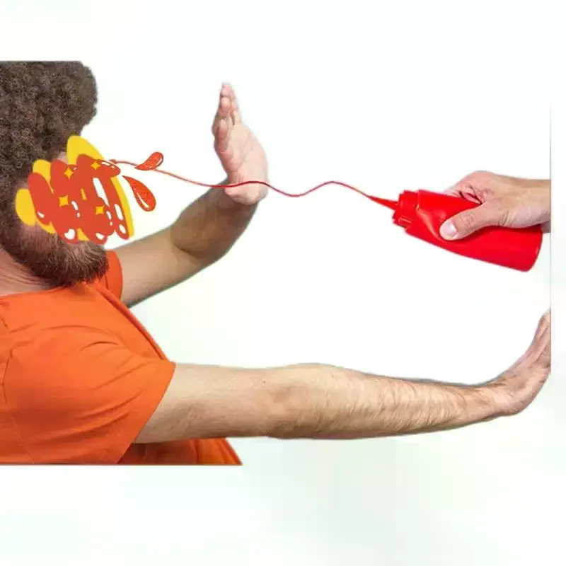 Funny Simulation Ketchup Squirt Magic Tricks Fool Day Prank Toys Fake Ketchup Surprise Gifts Close-up Street Magic Props