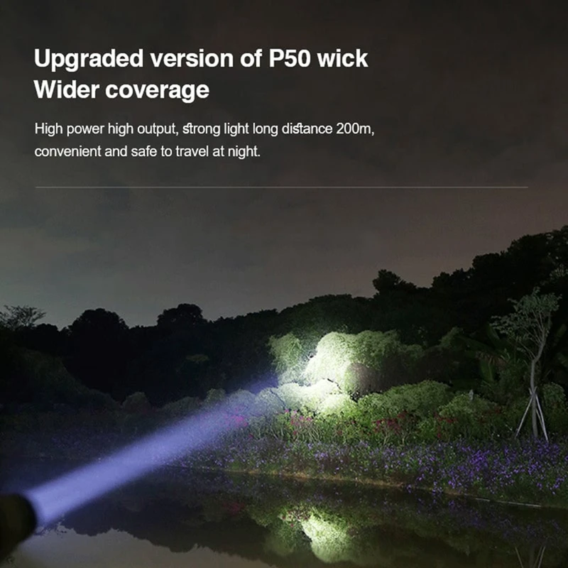 Wysokie lumeny ładowalna latarka LED 4 tryby światła reflektor nadaje się do latarki na zewnątrz Camping