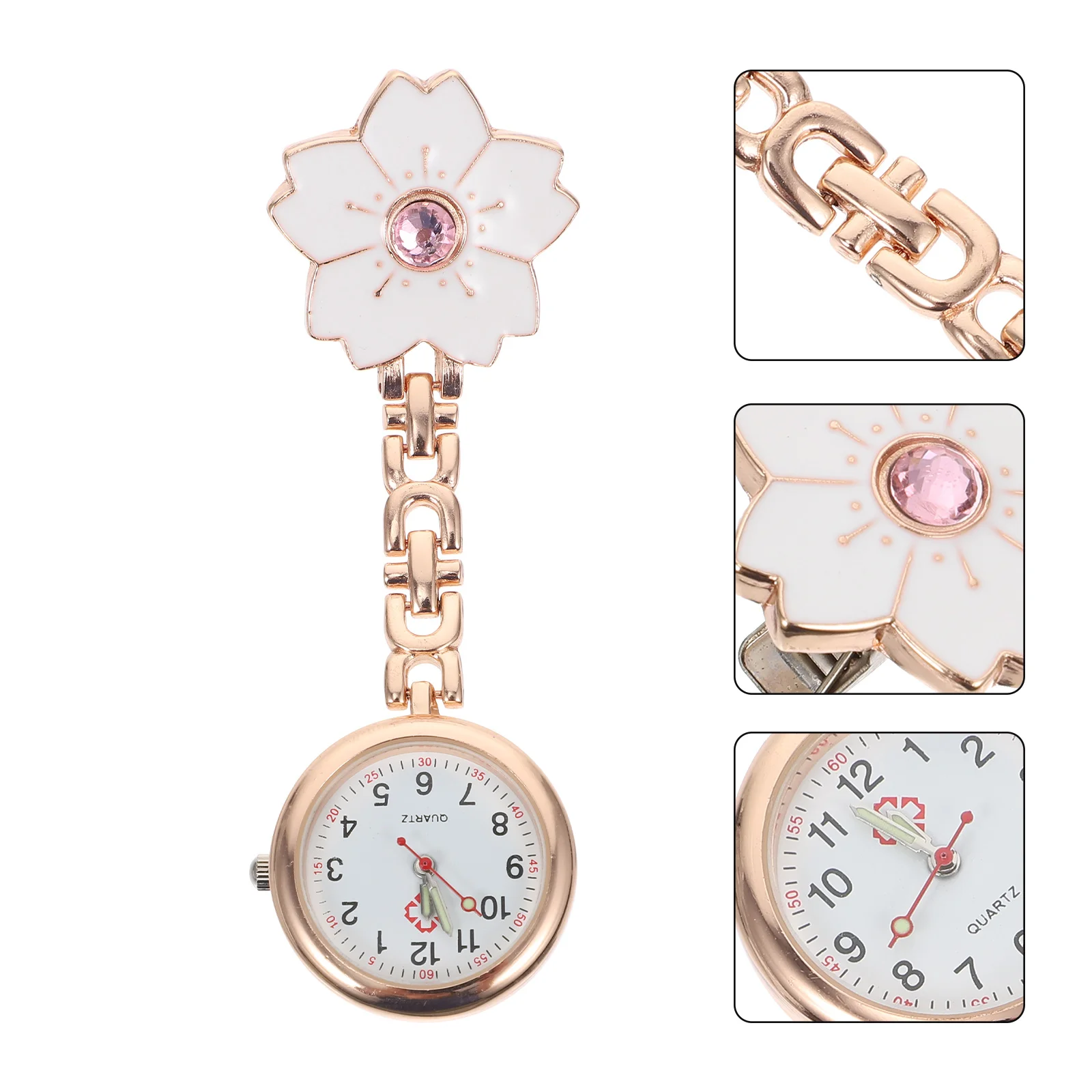 Nurse Table Teacup Necklace Watches for Women Digital Fob Clip on Ladies Timing Pocket Medical