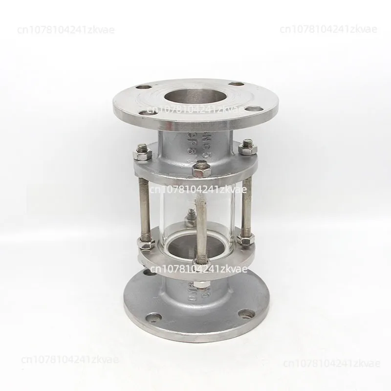 304 Stainless Steel Flange Sight Glass Cup, Pipe Through Glass Sight Glass HGS07-126
