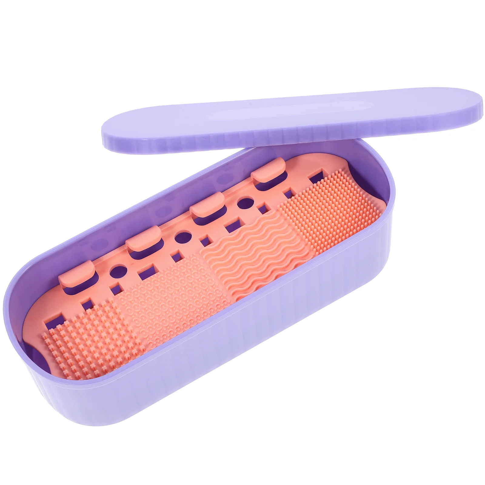 

Makeup Brush Cleaning Box Portable Drying Holder Tools Storage White Travel Lightweight Compact Size Safe Material Good Effect