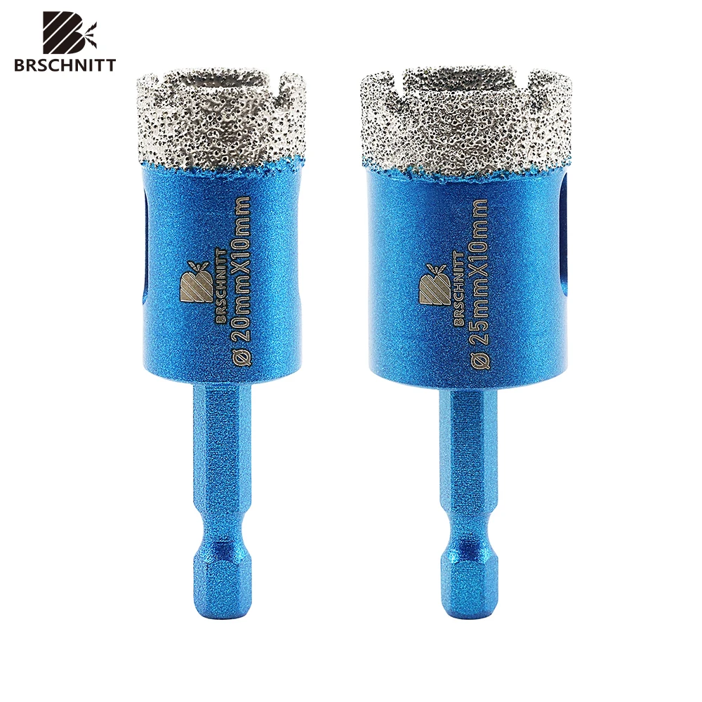 

BRSCHNITT 1/2pcs Dia 20/25mm Diamond Drill Hole Saws for Tiles Marble Porcelain Diamond Crown Quick fit Shank Premium Drill Core