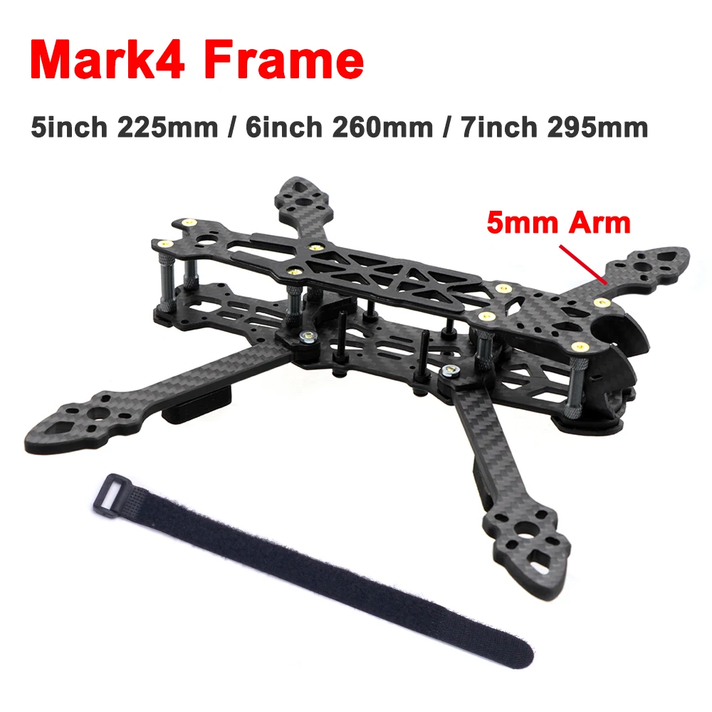 Mark4 Mark 5inch 225mm / 6inch 260mm / 7inch 295mm with 5mm Arm FPV Racing RC Drone Quadcopter Freestyle Frame For Rooster 230mm