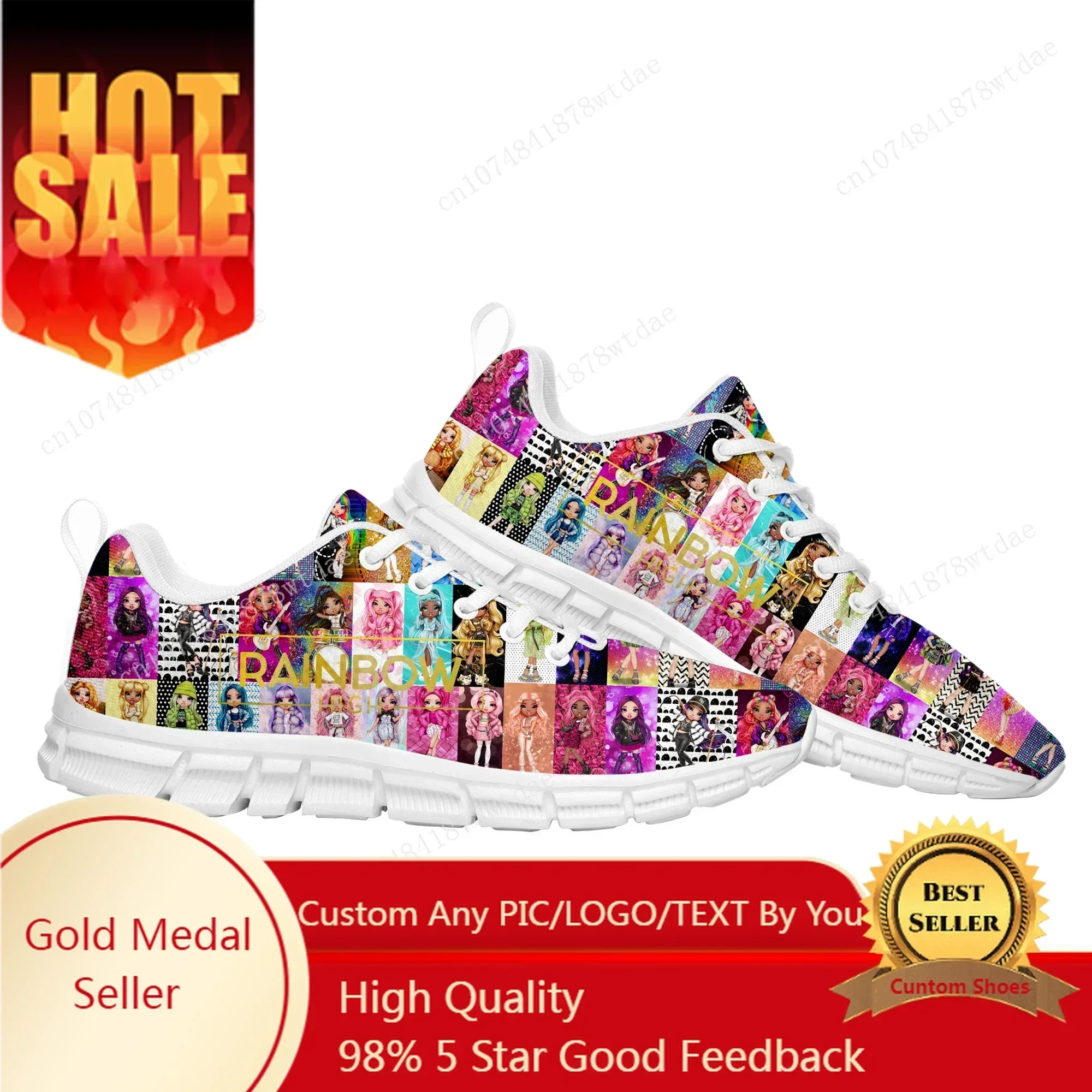 Rainbow High Girls Sports Shoes Mens Womens Comfortable Sneakers High Quality Manga Comics Sneaker Custom Shoe