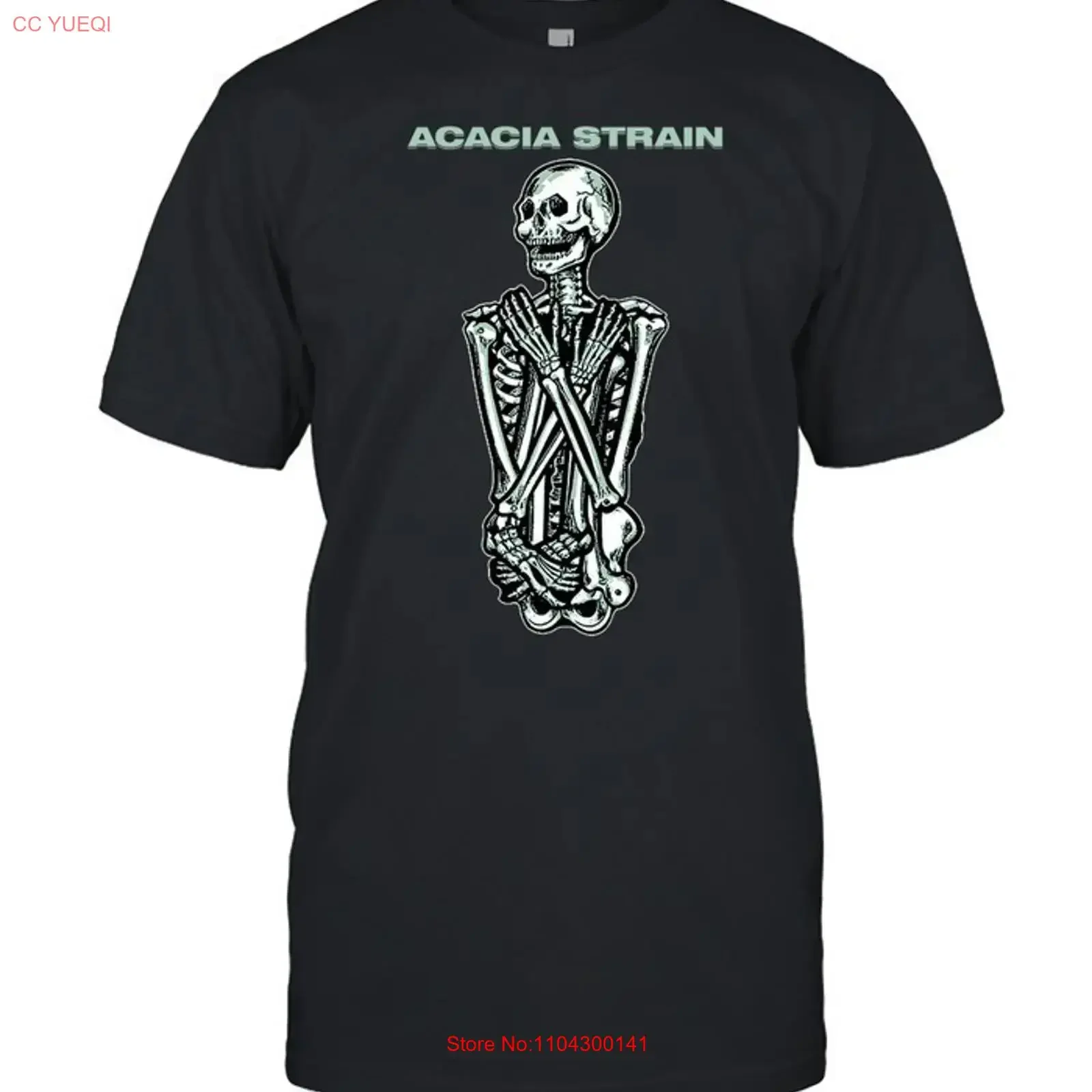 The Acacia Strain Skeleton T Shirt Metalcore Band Merch vintage Washed Stylish Unisex homme graphic streetwear Stretched