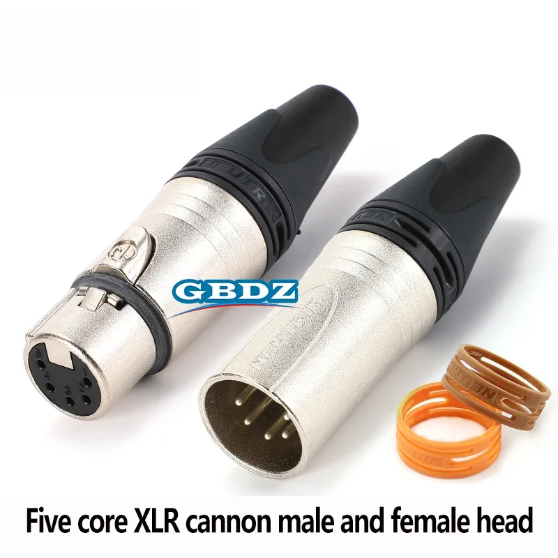NC5FXX 5-pin XLR plug 5-pin XLR female DMX512 with color tail sleeve