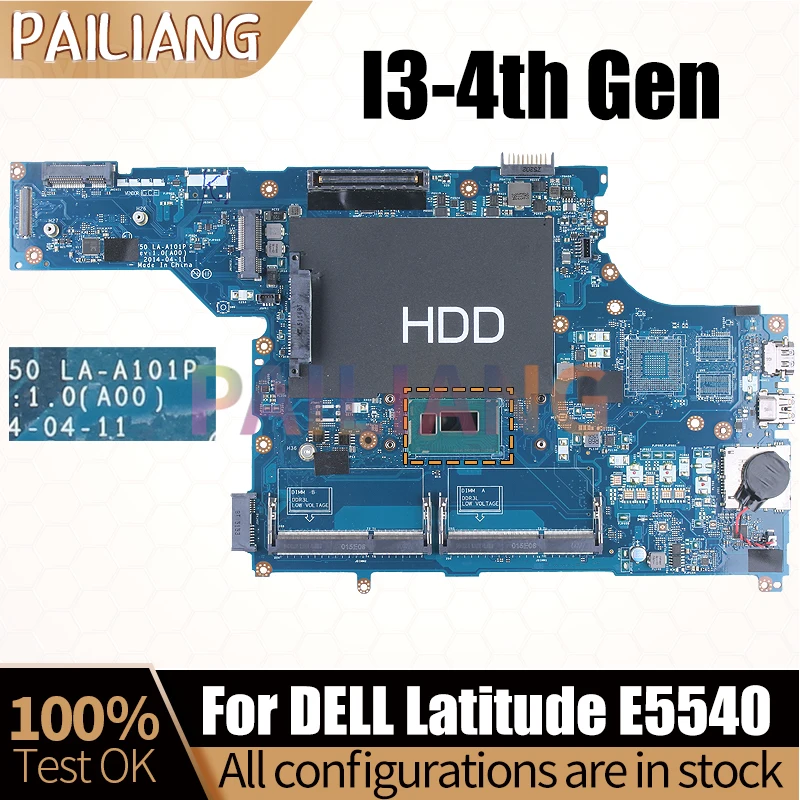 Imagem -02 - Dell Latitude E5540 Laptop Motherboard La-a101p 083kt5 0nhp4f 0375r5 057ctw I54310u I5-4310u Teste Completo