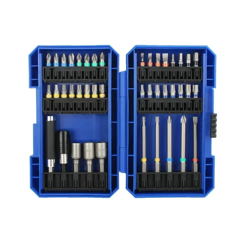 42 Pieces Rainbow Magic Box Strong Magnetic Cross Shaped Hand Electric Drill Bit Driver Electric Screwdriver Screwdriver Bit Set