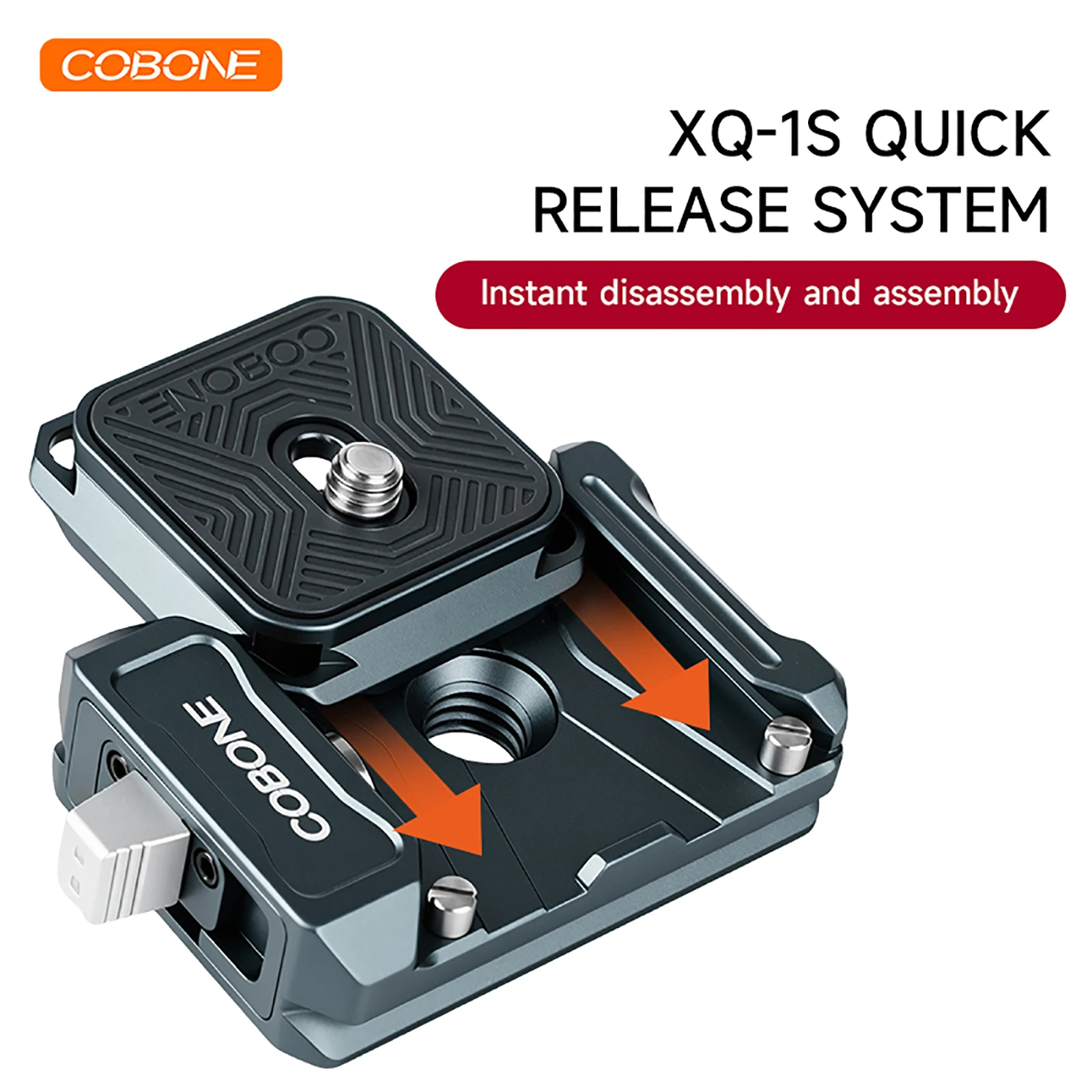 COBONE XQ1S Schnellwechselplatte Clip Arca Stativ Aluminiumlegierung Schnellwechselplatte DSLR-Kamera Schnellumwandlung Anpassung