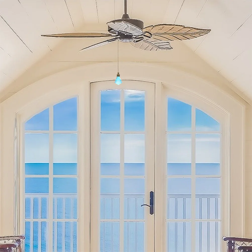

2Pcs Ceiling Fan Pull Chain Extension Glass Copper Material Light Pulling Chain Fancy Decorative Lamp Parts Durable