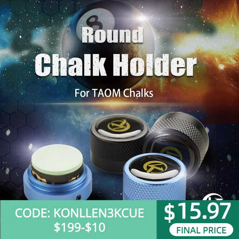 

KONLLEN Round Pool Cue Taom Chalk Holder-Portable Metal Cue Chalk Holder Case for Billiard Carom Cue Snooker Sports Accessories