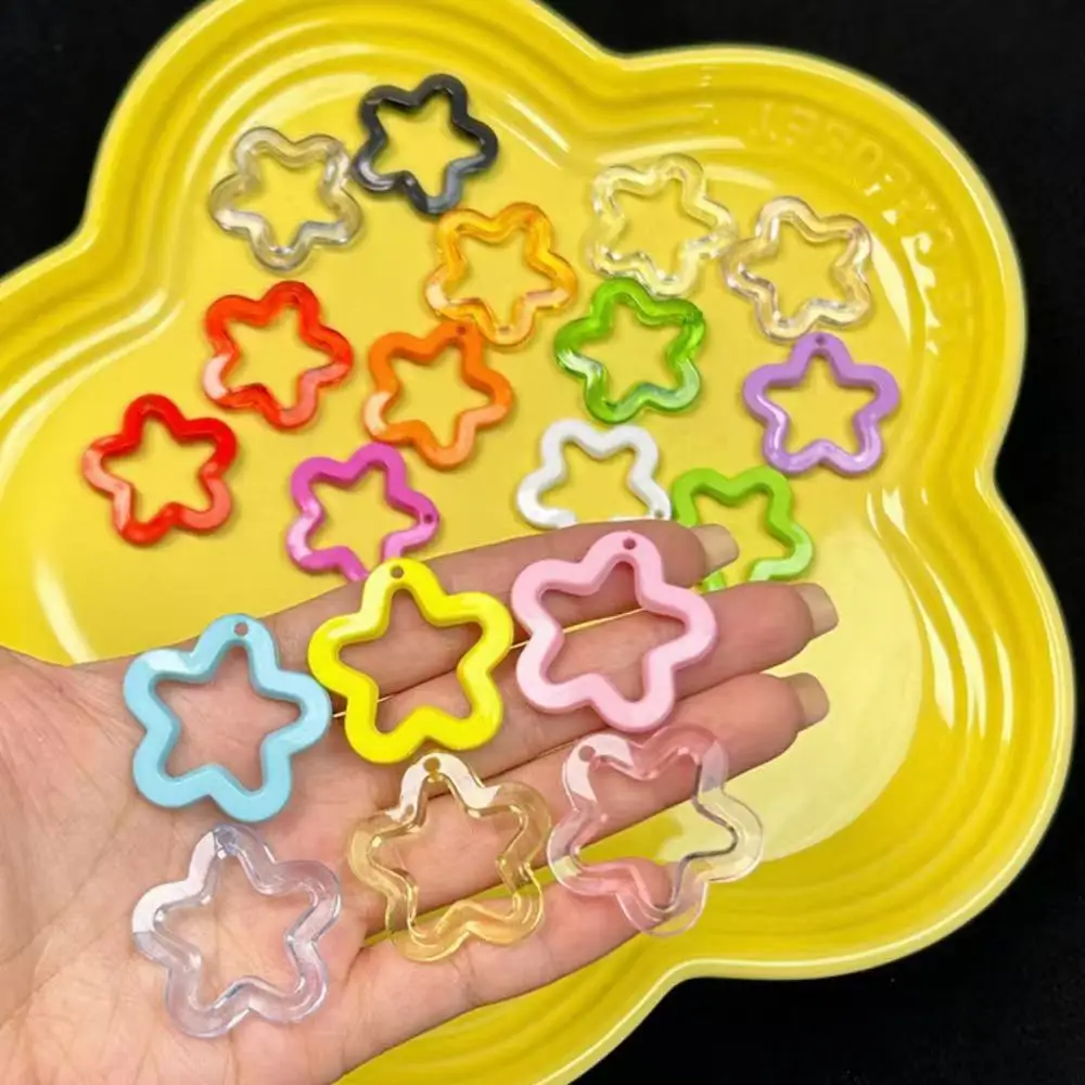 Acrylic Star Hollow Five-pointed Stars Pendants Charms for Necklace Keychain Earring Diy Jewelry Making Supplies Findings