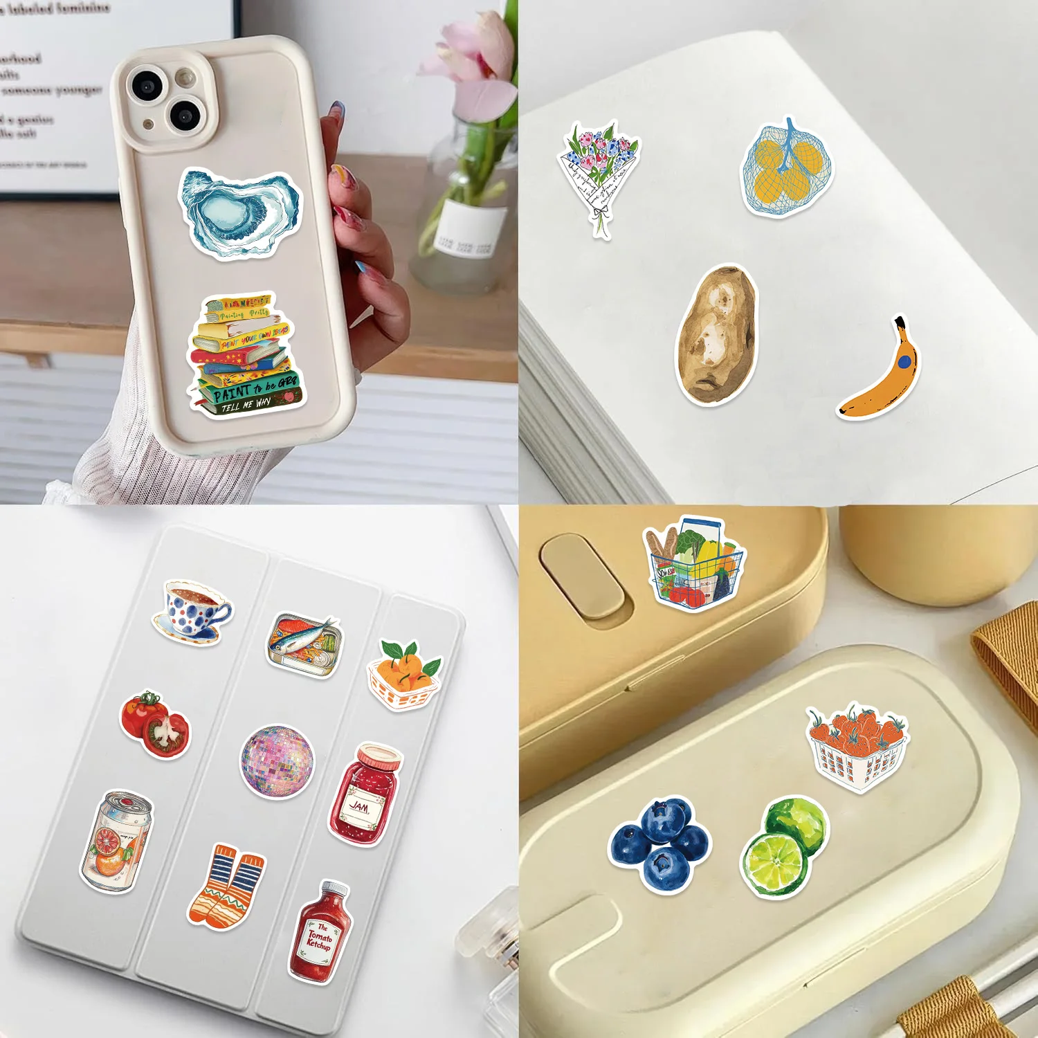 50pcs Retro Vinyl Stickers Pack for Suitcase Water Bottle Laptop Phone Luggage Aesthetics Animals Nature Vinyl Stickers image 4