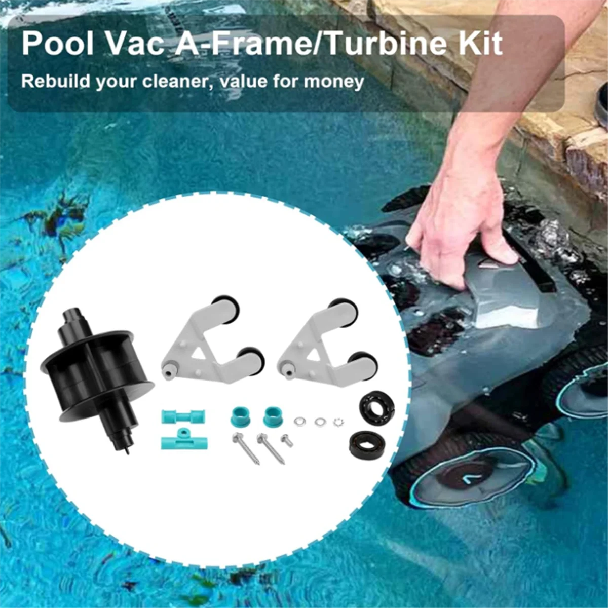 AXV621DAT Pool Vacuum A-Frame/Turbine Kit for Hayward Aquabug Navigator Pro Wanda AXV036BP, AXV601CAT