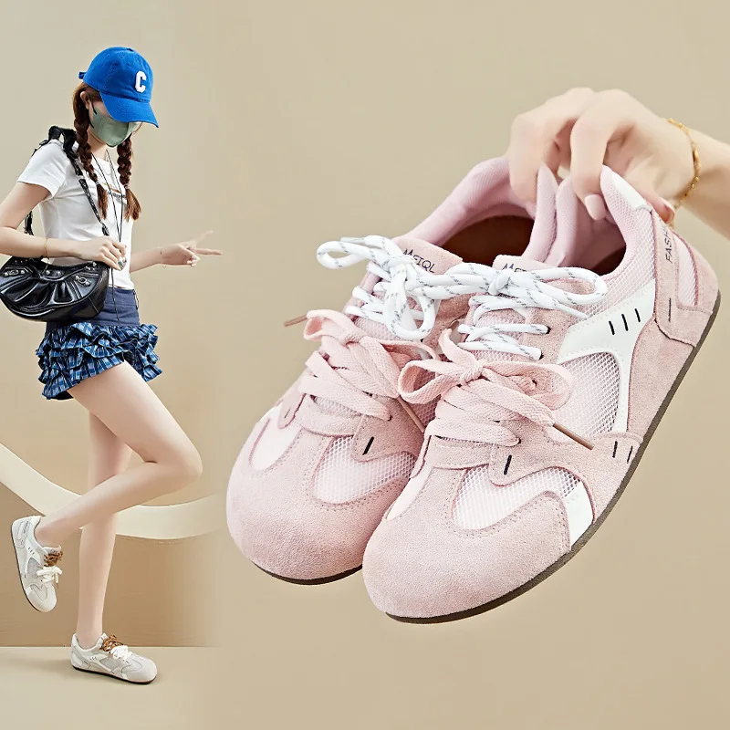 

2025 New Tide Womens Athletic Walking Shoes Pink Brown Blue Female Sport Sneakers Comfortable Spring Outdoor Fitness Trainers