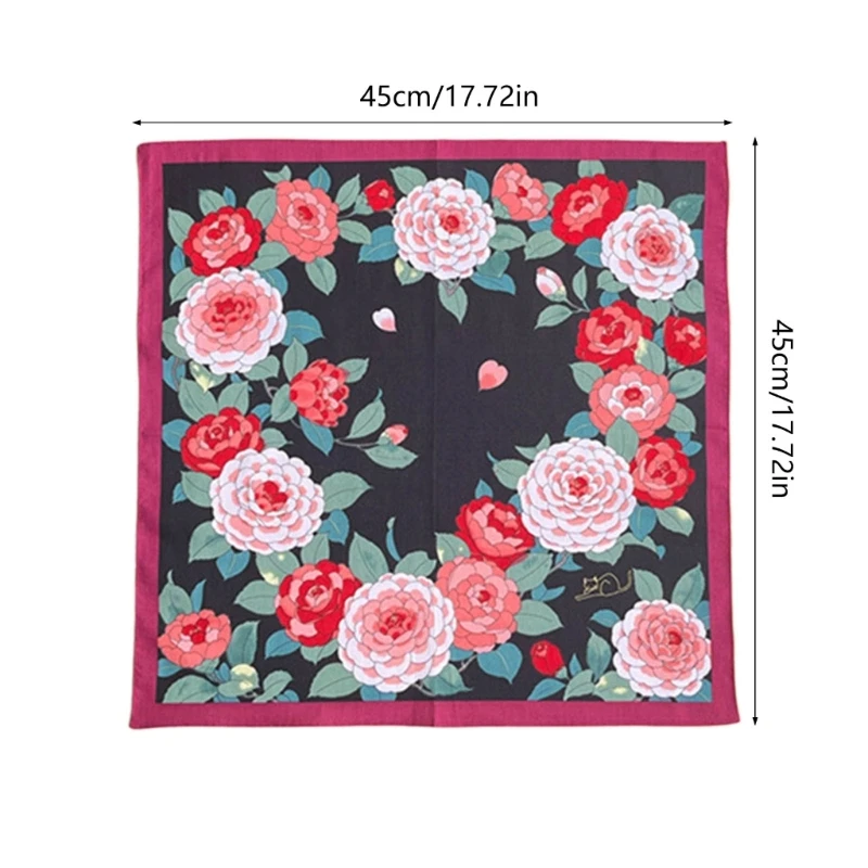 Fiary Floral Pattern Handkerchief Pocket Handkerchief Cotton Hankies 17x17inch Bandana High Absorbency Pocket Towel