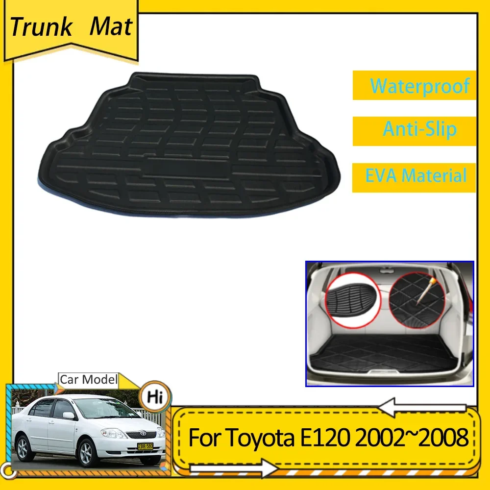 Car Trunk Mat For Toyota Corolla Allex E120 E130 MK9 2002~2008 Accessories Cargo Boot Pad Protective EVA Waterproof Carpet Liner