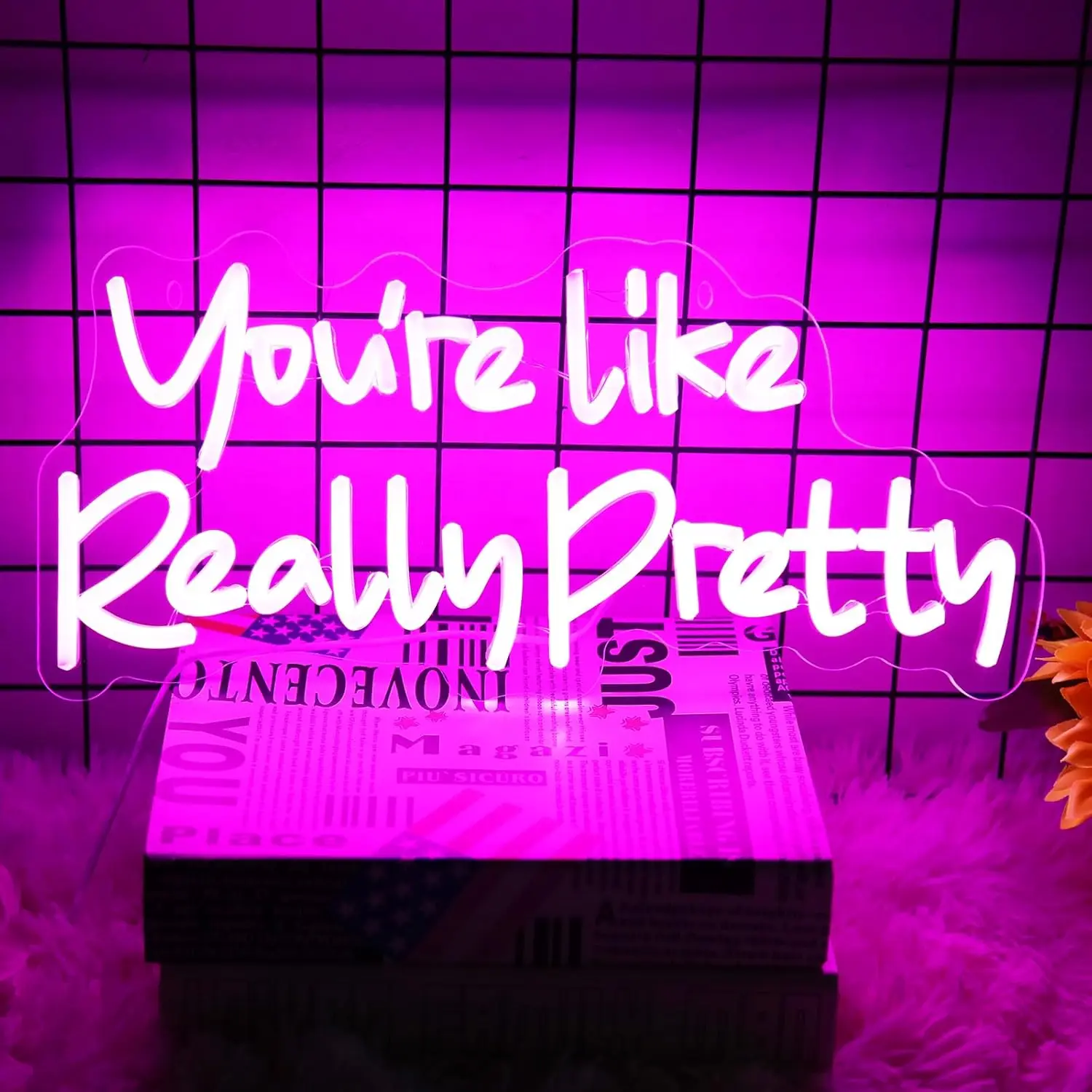 You're Like Really Pretty LED Neon Sign Room Decor Wall Christmas Engagement Party Wedding Decorations Living Room Office Pink