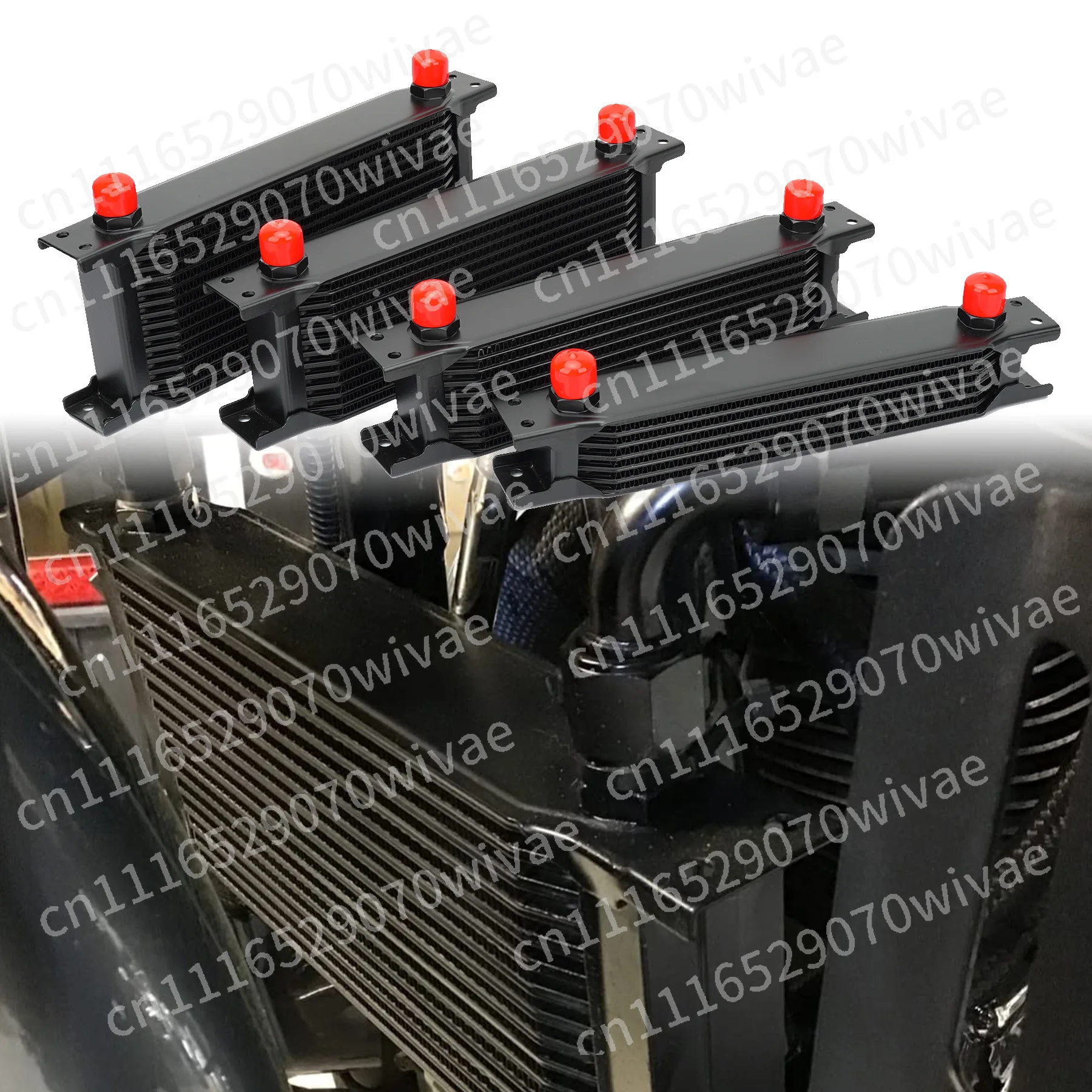 AN10 Universal British Style Cooler, Engine Radiator, 7/10/13/16/19/25/30 Row Performance Cooling System