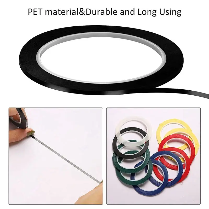 BHBD-24 Rolls 1/8Inch Whiteboard Tape, Pinstripe Tape Dry Erase Board Tape Adhesive Graphic Grid Marking Tape,216 Ft Per Roll