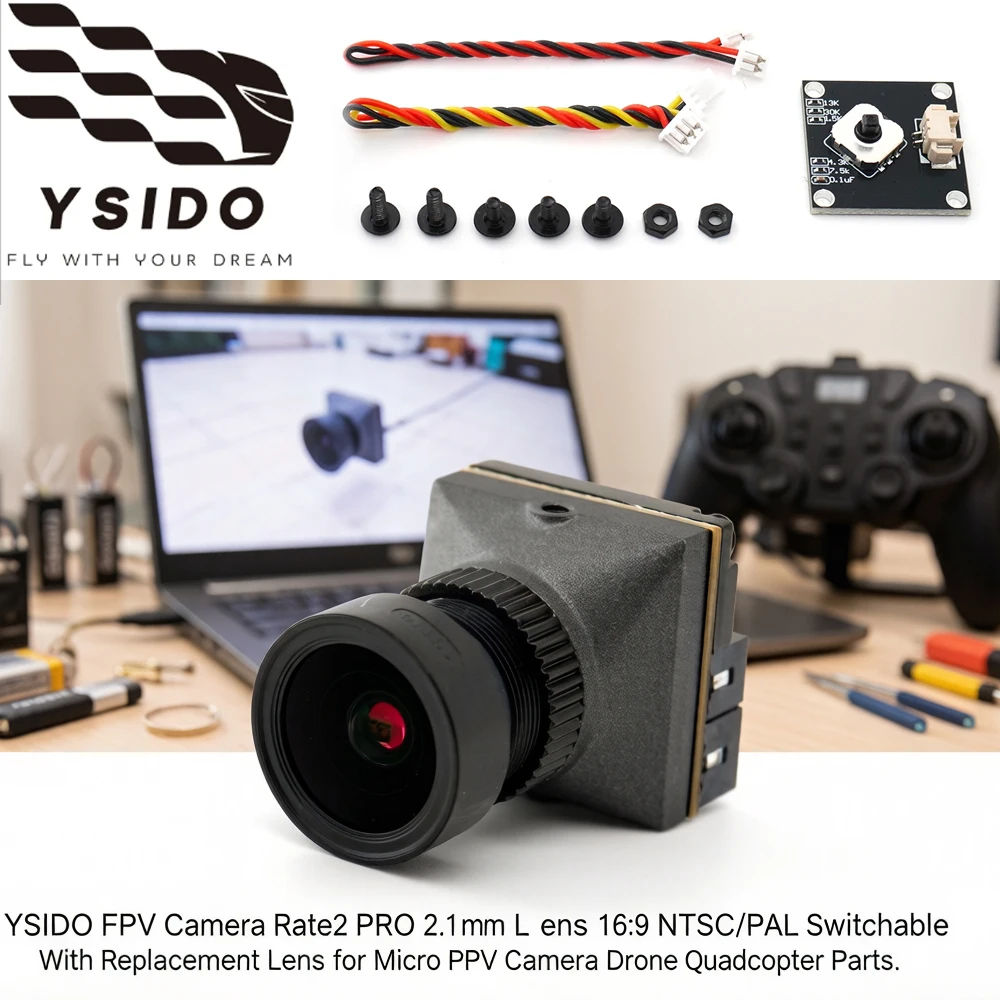 

Камера FPV YSIDO Rate2 PRO с объективом 2,1 мм, 16:9, NTSC/PAL, сменная, с запасным объективом для микро-камер FPV, запчасти для дронов и квадрокоптеров