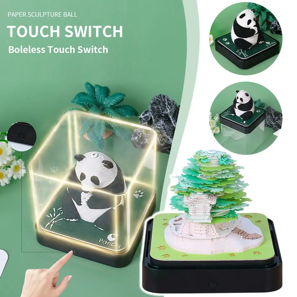 

2025 New 3D Memo Romantic Tree House Prayer Hall Panda Sheet Tearable 3D Calendar Memo DIY Gift Time Art Collection Pad R1R9