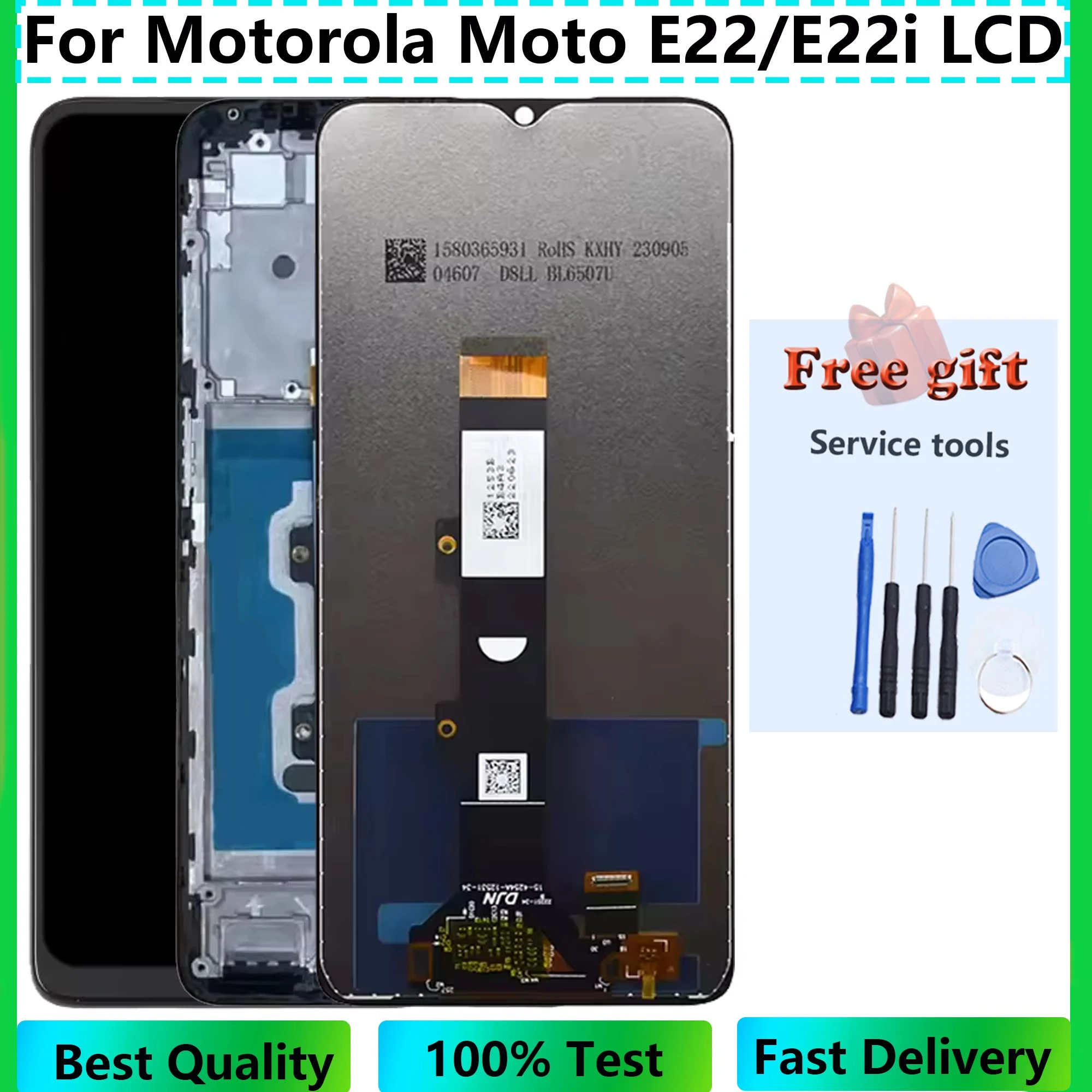 Pantalla For Motorola Moto E22 LCD XT2239-9 Screen Touch Panel Digiziter Replacement Repair Parts For E22i XT2239-18 Display