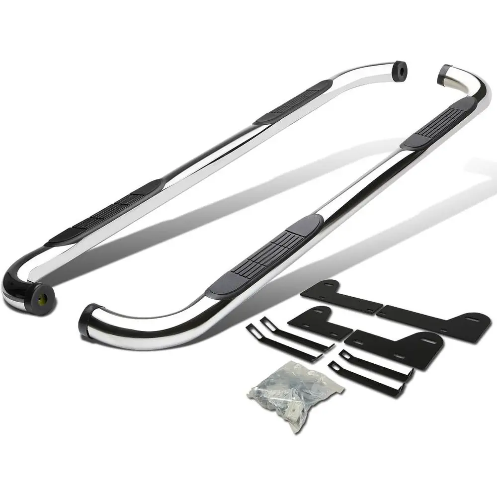

Universal Stainless Steel Side Step Nerf Bars for 2002-2009 1500/2500/3500 Crew Cab, 3 Polished Chrome Step Bars