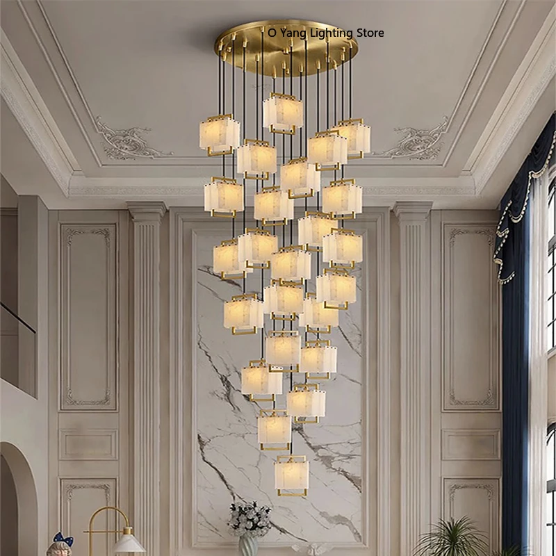 

Hot Modern Italian Style Spanish Imported Marble Chandelier 2025 Round Rectangle Pendant Lamp Ceiling Light for Restaurant