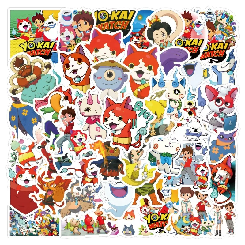 60 Stuks Yo-Kai Horloge Cartoon Stickers Bagage Briefpapier Water Cup Mobiele Telefoon Auto Scooter Koelkast Decoratieve Sticker