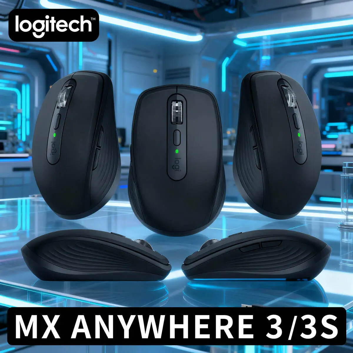 

Logitech MX Anywhere 3S Portable Wireless Mouse 7 Programmable Buttons for Business Travel Office