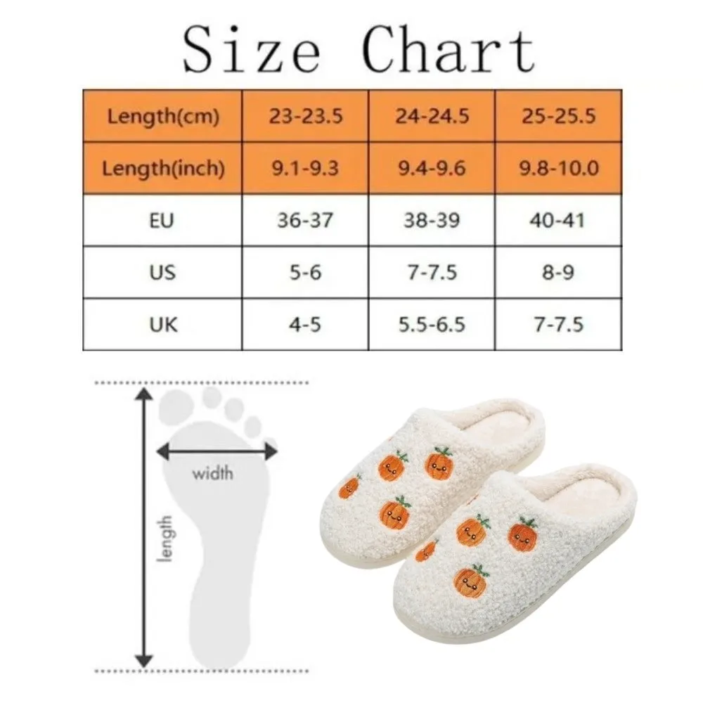Non-Slip Soft Halloween Plush Slippers Cute Warm Ghost Pumpkin Slippers Lovely Thick Sole Winter Fluffy Slides Halloween view 6