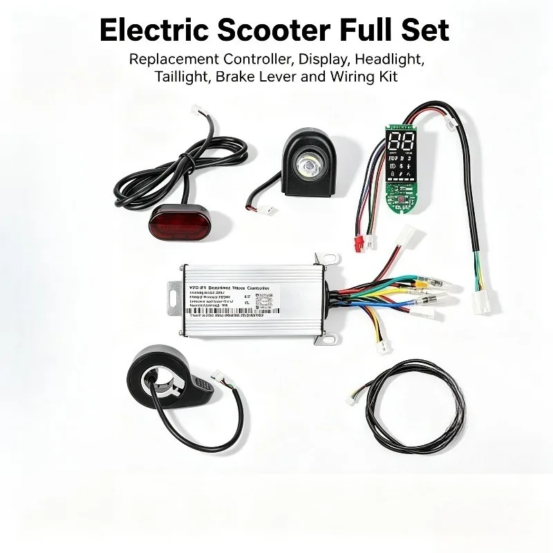 Electric Scooter Controller & Meter Set Headlight Taillight Brake Lever Wiring Terminal Replacement Kit