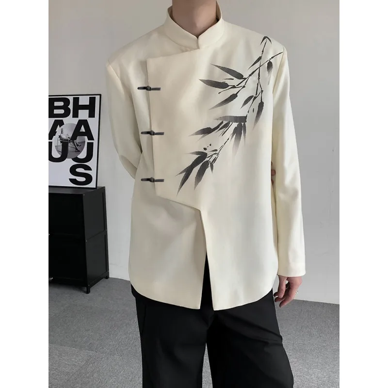 

Men Women Chinese Spring Summer Suit Retro Collar Buckle