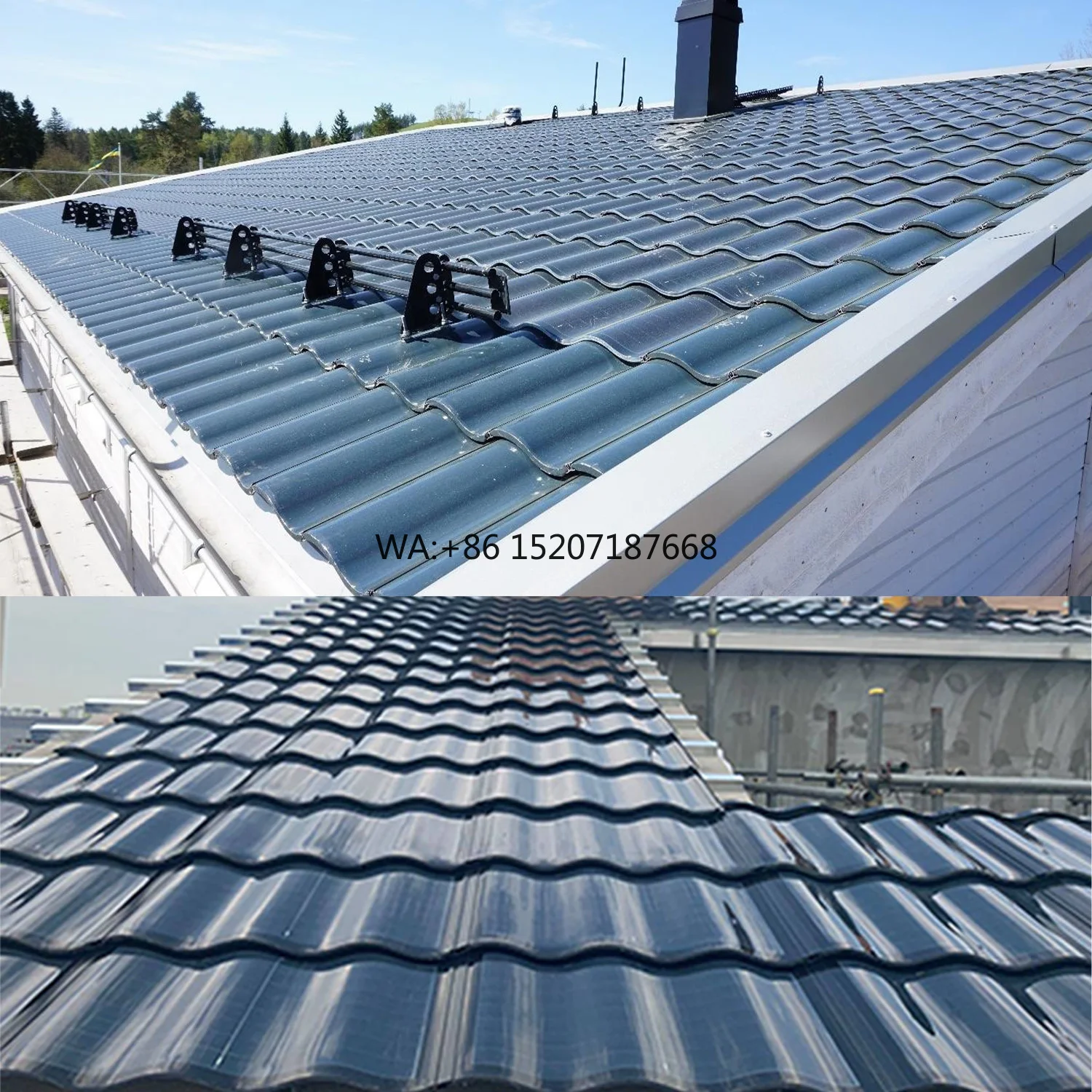PV Power Energy System Sheet Bipv Solar Roof Tile Wholesale Solor Photovoltaic Integrated Glass Panel Shingle Build