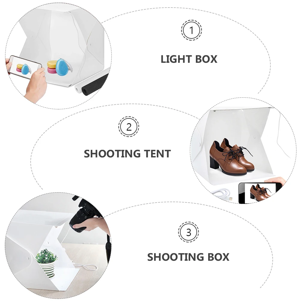 

1 Set Photography Box Tent Folding Soft For Camera Phone 6 Color Backdrops Foldable Portable Photo Light Kit For