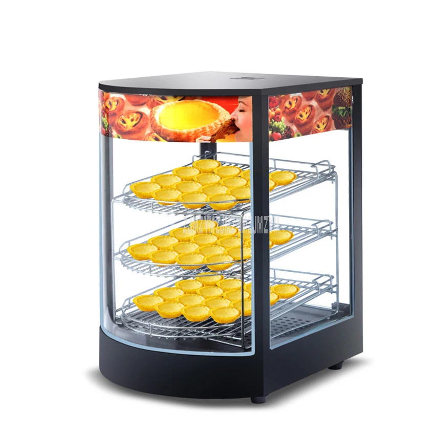 3 layer Electric Egg Tart Keep Warm Cabinet Food Milk Egg Tart Cake Warmer Cabinet Energy-saving Commercial Display Showcase