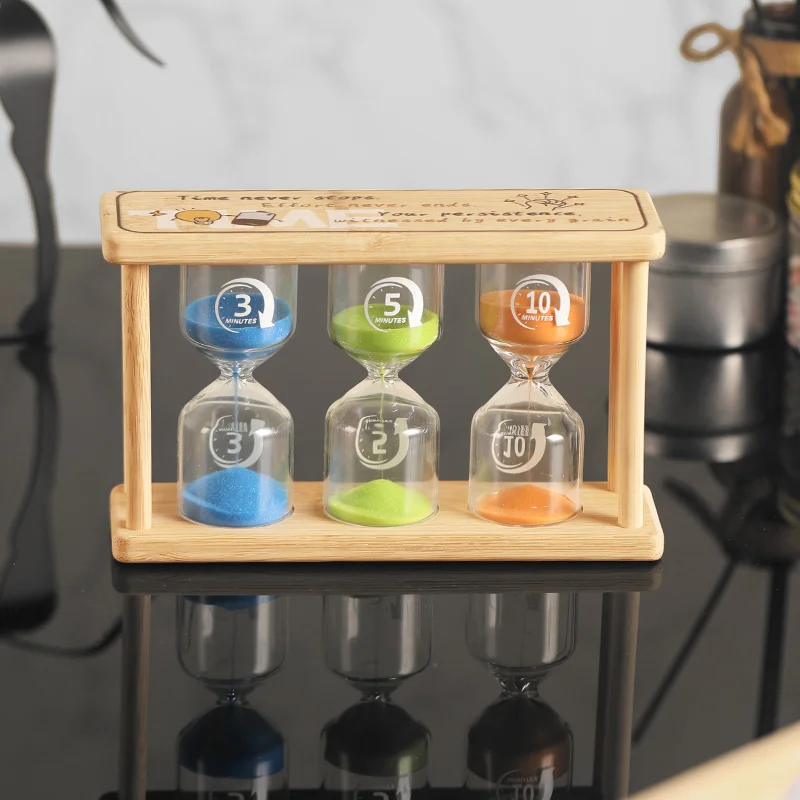 3/5/10/15/20/30 Minute 3 IN 1 Wooden Hourglass Timer Watch Clock Sand Timer Christmas Gift Kidsren's Hour Home Decoration