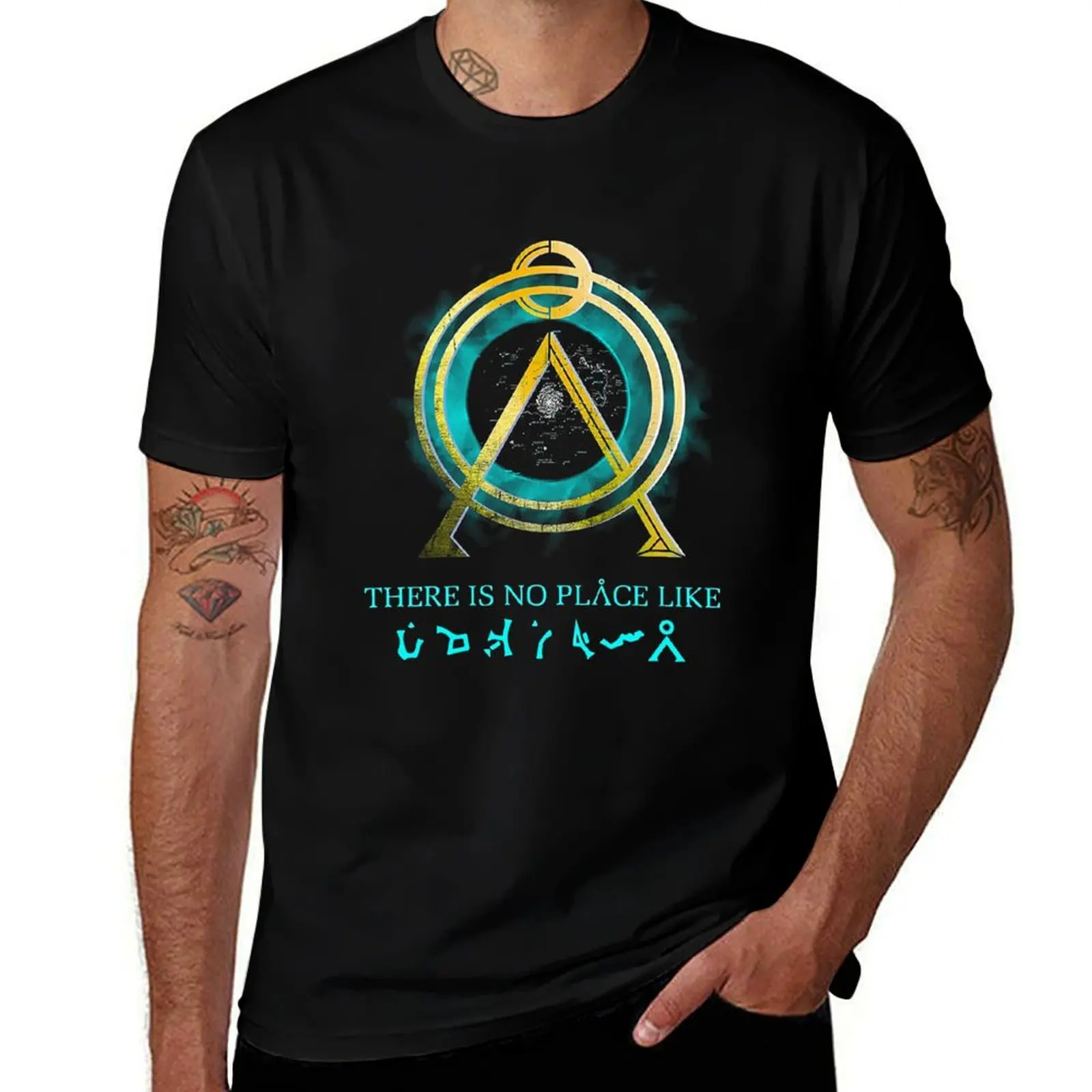 

There Is No Place Like Home Vintage Stargate Sg1 Earth Symbol Gift Ideas T-Shirt t shirts for man pack cotton T-Shirt