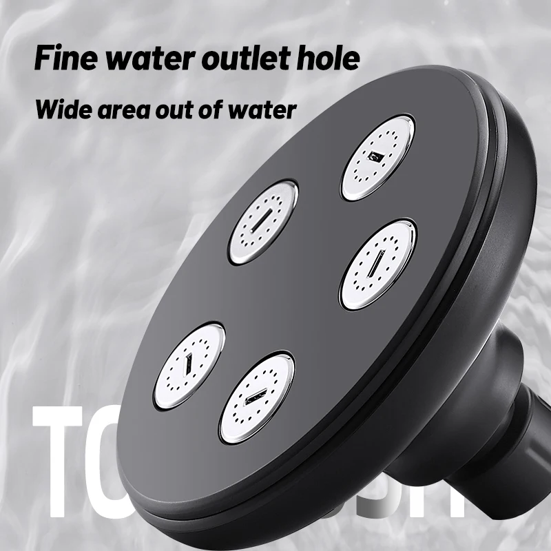 NEW Black High Pressure Mini Rainshower Magic Water Flow Rainfall Shower Head Water- saving Bathroom Accessories Showerhead