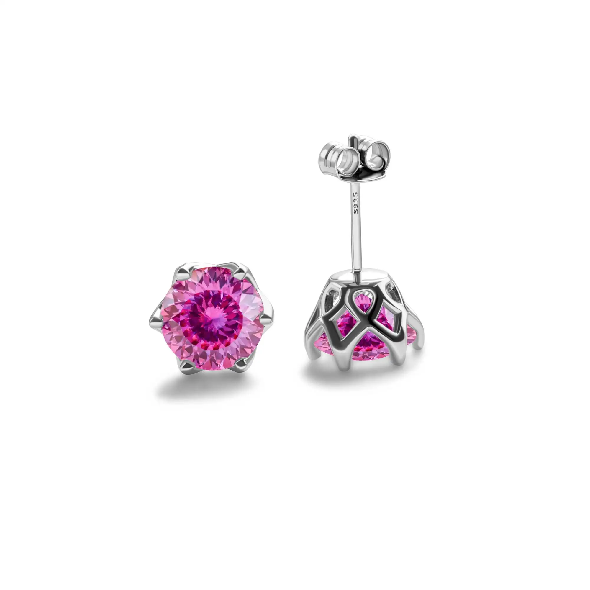 925 Sterling Silber Moissan ite Ohrringe für Frauen mit super funkelnden zertifizierten Labor Moissan ite Diamant weiblichen edlen Schmuck Geschenk – Detail 8