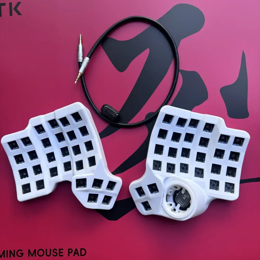 Проводной комплект разделенной клавиатуры Charybdis 4x6, белый одномодовый механический клавиатура с горячей заменой QMK, игровой аксессуар, трекбол Teclado