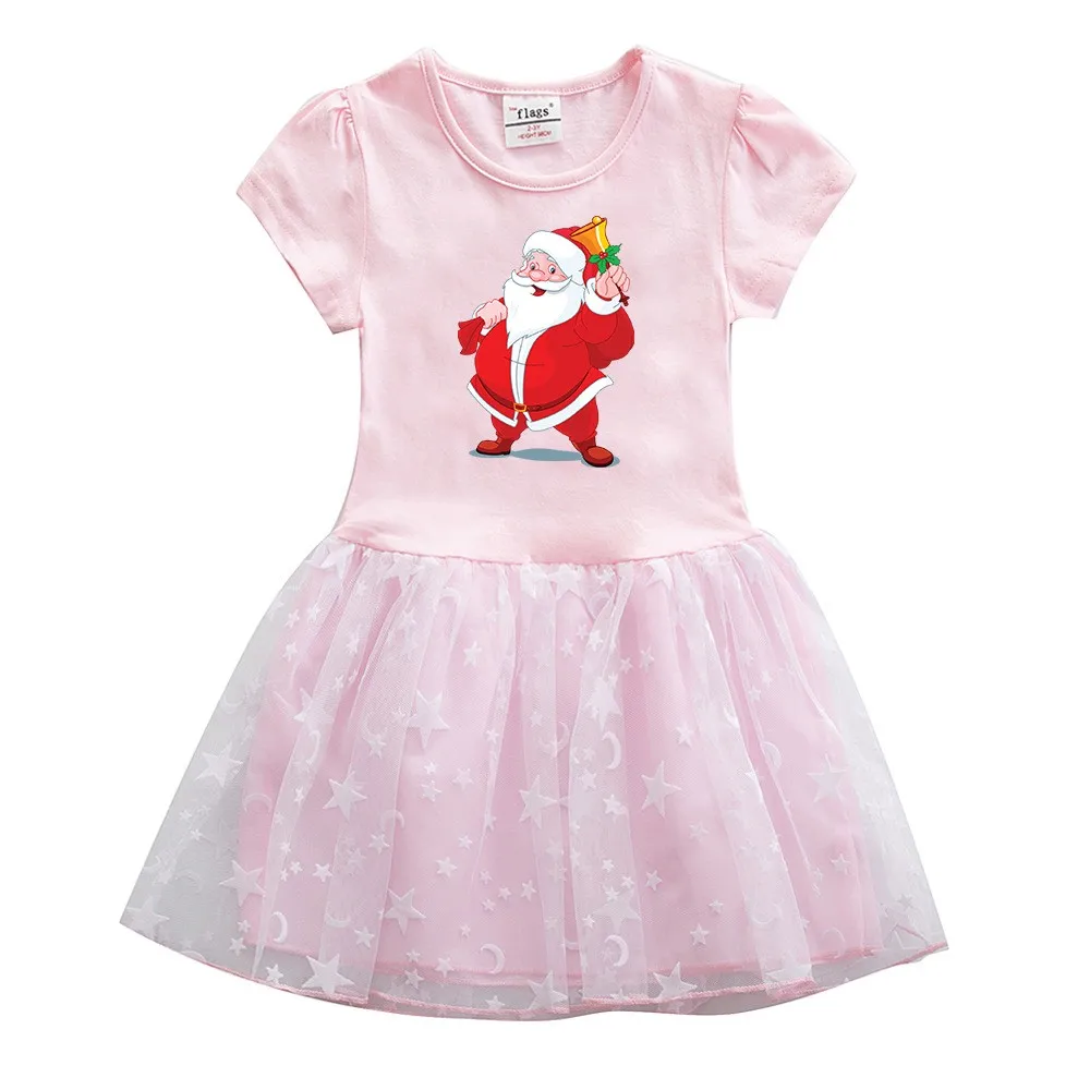 Halloween Festival Santa Claus Pattern Short-Sleeved Princess Dress 5-color Dress Girl Lace Mesh Tutu Skirt Q Version Doll Set