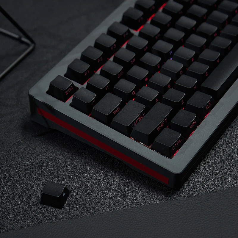 Minimalist ische schwarze Tasten Tasten kappen Kirsch profil pbt Double Shot Keycaps Seite leuchten durch Druck für mx mechanische Tastatur Kit